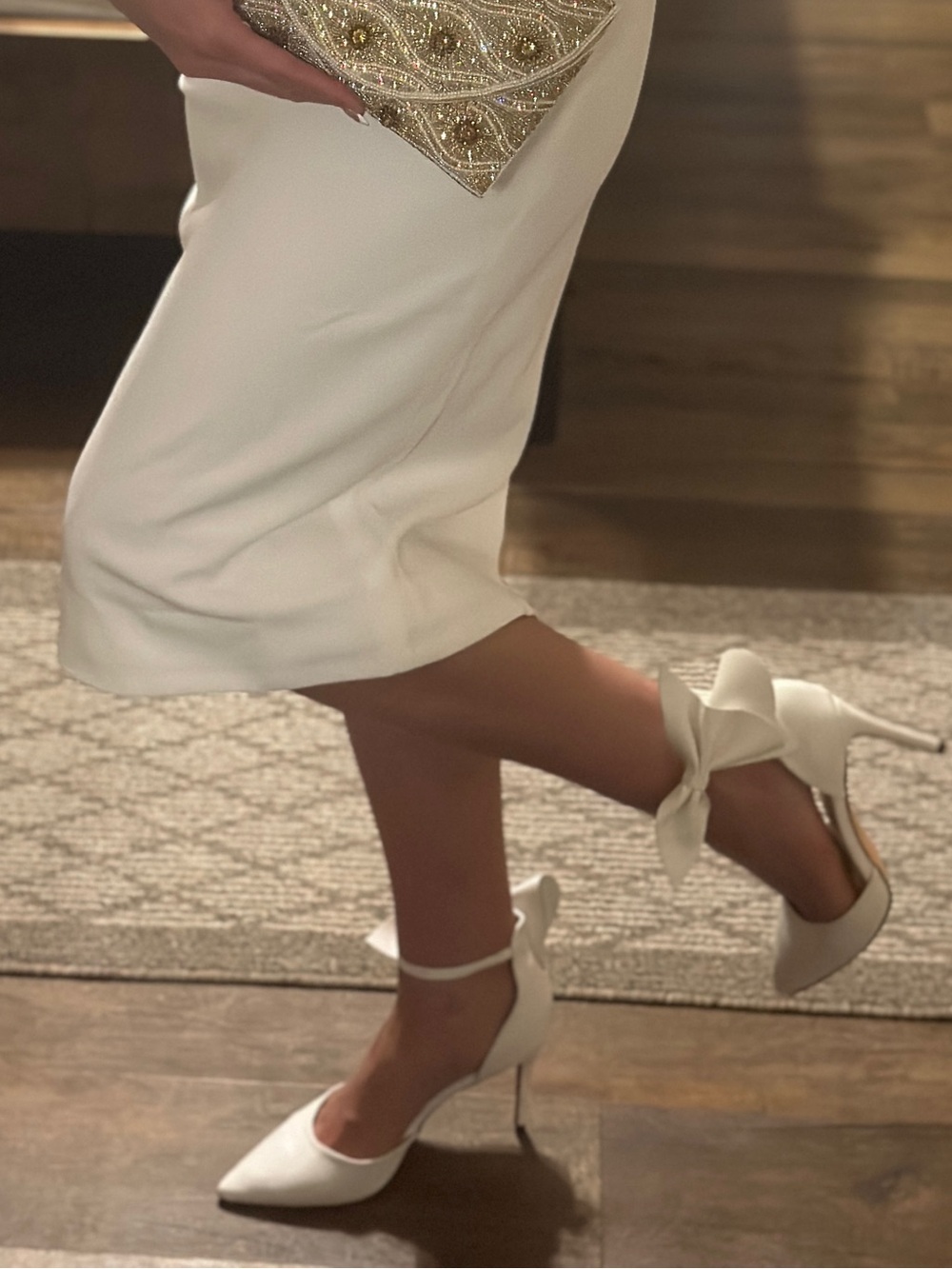 Lulus LIZAA Bow Pointed Heels White US 9